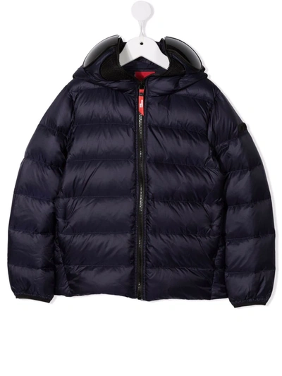 Ai Riders On The Storm Young Pompom Hooded Puffer Jacket In 蓝色