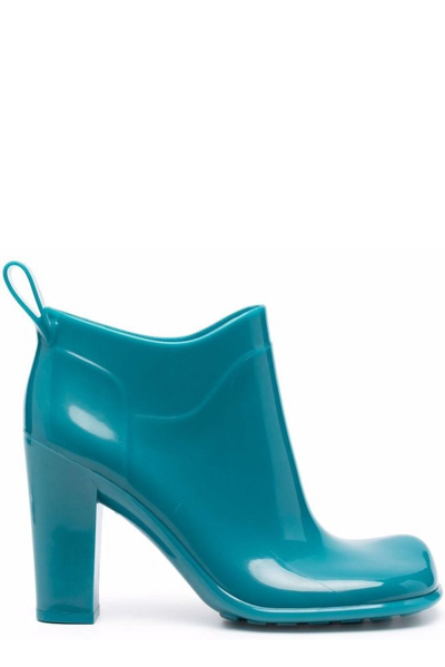 Bottega Veneta Shine Rubber Ankle Boots In Light Blue