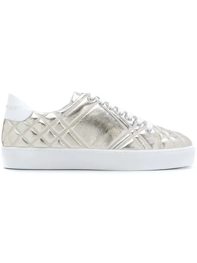 Burberry Westford Quilted Metallic Leather Low-top Sneaker, Gold