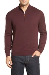 Nordstrom Half Zip Cotton & Cashmere Pullover In Burgundy Fudge