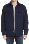Schott Wool Blend Shirt Jacket In Blue