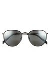 Maui Jim Noni 54mm Polarizedplus® Round Sunglasses In Black Gunmetal/ Neutral Grey