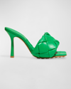 Bottega Veneta Lido Leather Sandals In Grass