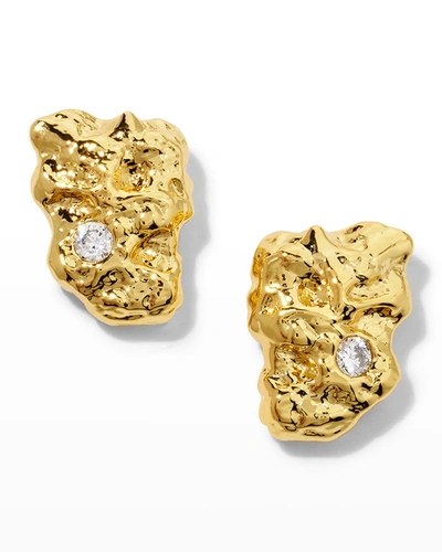 Alexis Bittar Asterales 14k Gold-plated & Cubic Zirconia Nugget Stud Earrings