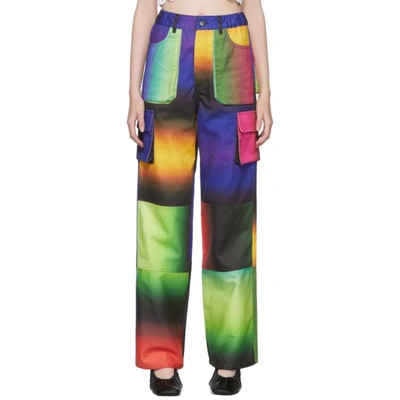 Agr Multicolor Gradient Twill Trousers In Neutral