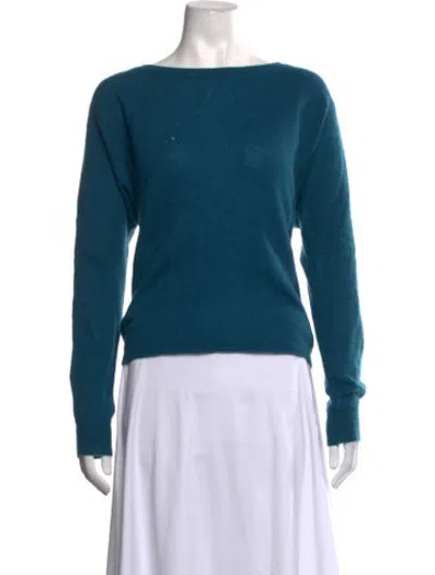 Pre-owned 360cashmere Cashmere Bateau Neckline Sweater In Blue