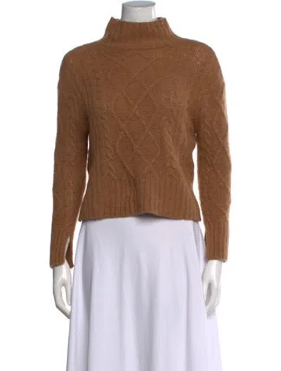 Pre-owned 360cashmere Cashmere Mock Neck Sweater In Brown