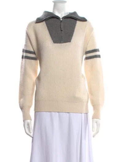 Pre-owned 360cashmere Wool Striped Sweater In Neutrals