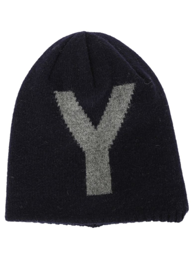 Y's Reversible Wool Beanie In Navy Blue