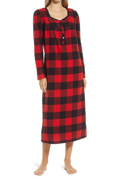 Nordstrom Flannel Family Nightgown In Red Bloom Buffalo Plaid