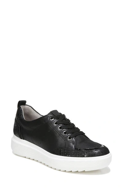 Naturalizer Tilda Oxford Lace-up Sneakers In Black Leather/faux Leather/mesh