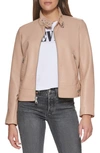 Levi's Faux Leather Racer Jacket In Biscotti