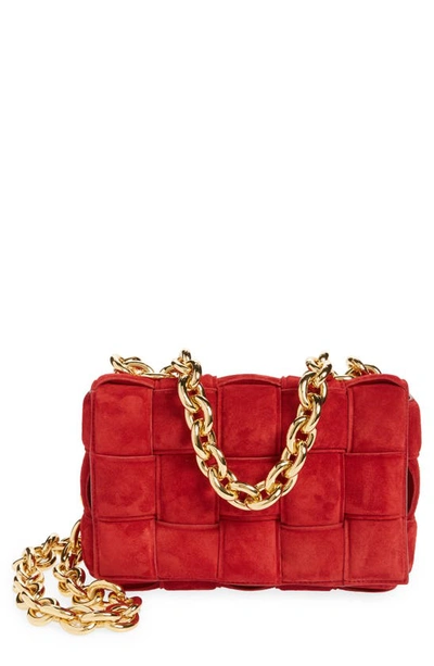 Bottega Veneta The Chain Cassette Bag In Dark Red Gold