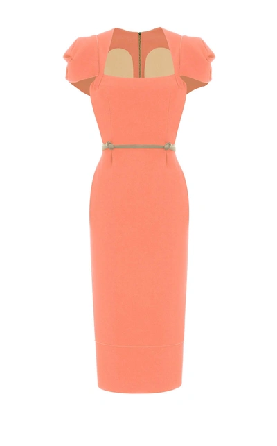 roland mouret orange dress Roland Mouret Strapless Satin Maxi Dress In Orange