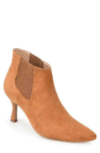 Journee Collection Elitta Vegan Leather Chelsea Bootie In Cognac
