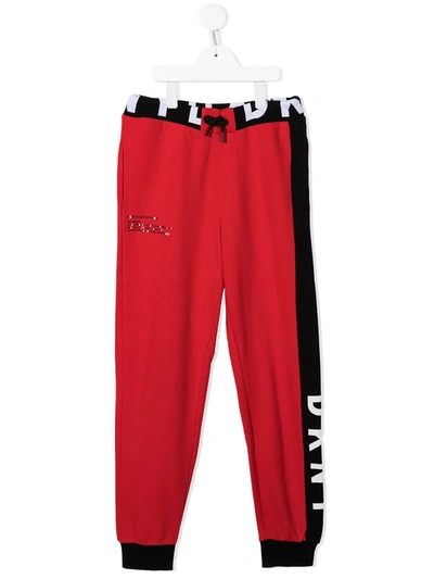 Dkny Teen Logo-stripe Track Trousers In Red