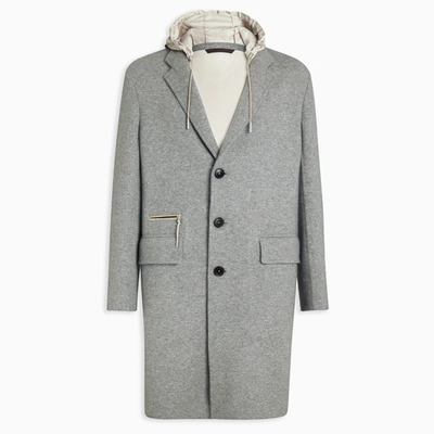 Ermenegildo Zegna Grey Single-breasted Coat In Grey