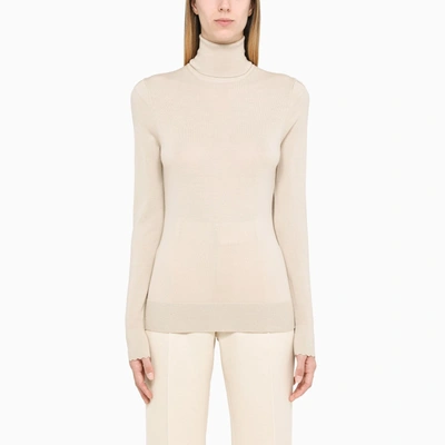 Chloé Beige Wool Turtle Neck Sweater