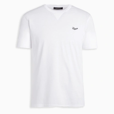 Ermenegildo Zegna White T-shirt With Logo Embroidery