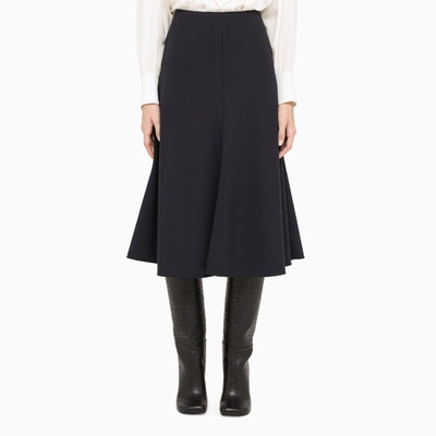 Chloé Blue Wool Blend Flared Skirt