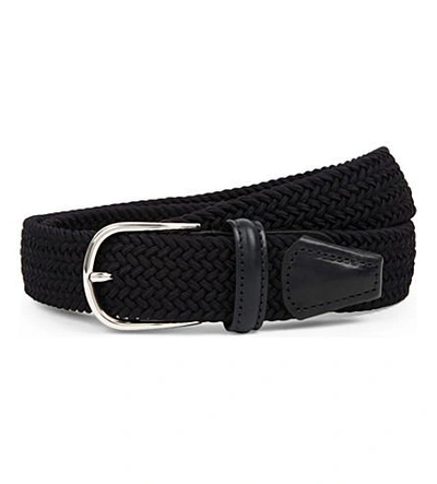 Anderson's Andersons Mens Blue Elasticated Woven Belt In Navy