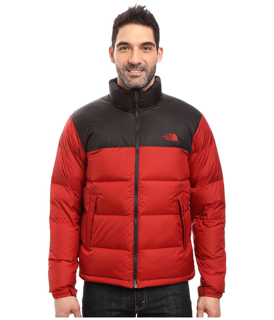 red north face coat