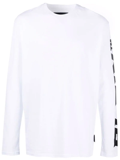 Philipp Plein Round Neck Long-sleeved T-shirt In White