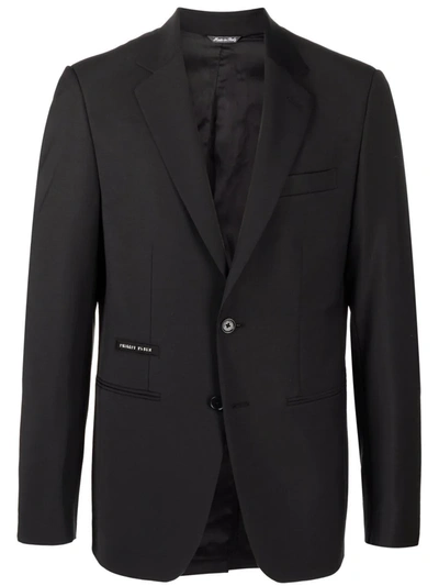 Philipp Plein Logo Patch Tailored Blazer In Black