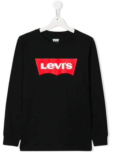 Levi's Kids' Printed Logo Sweatshirt In Black