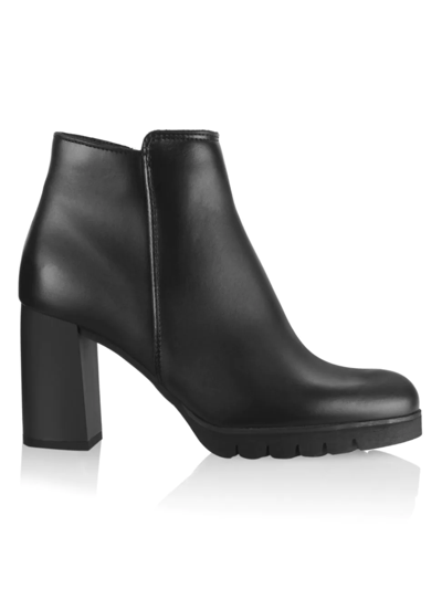 La Canadienne Maya Zip Waterproof Leather Booties In Black Leather