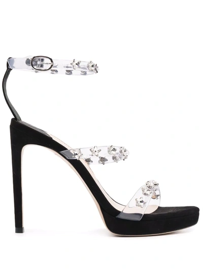 Sophia Webster Women's Dina Crystal Star High Heel Sandals In Black Crystal Suede