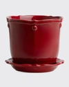 Juliska Berry And Thread Ruby 5.25 Inch Planter And Saucer