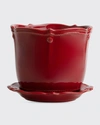 Juliska Berry And Thread Ruby 7" Planter And Saucer