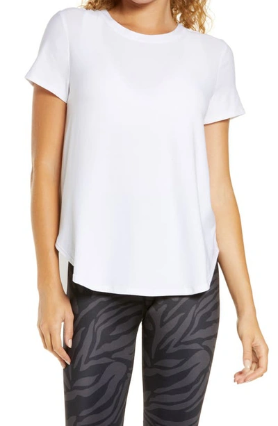 Beyond Yoga Featherweight On The Down Low T-shirt - Size 14 In Cloud White