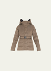 Canada Goose Mckenna Hooded Belted Quilted Performance Satin Down Jacket In Quicksand Sable Mouvant