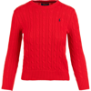 Ralph Lauren Kids' Cable-knit Crew Neck Jumper In Red