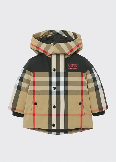 Burberry Boys' Chrissy Vintage Check Parka - Little Kid, Big Kid In Archive Beige