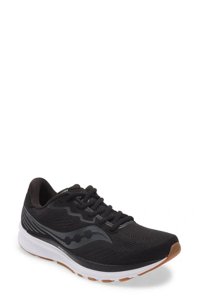 Saucony Ride 14 Running Shoe In Black/ Silver