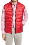 Johnnie-o Hudson Classic Quilted Nylon Vest In Red