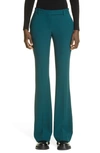 Alexander Mcqueen Leaf Crepe Slim Bootcut Pants In Forest Green