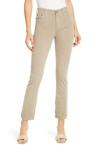 Ag Mari High Waist Slim Ankle Straight Leg Corduroy Pants In 1 Year Sulfur Silk Bamboo