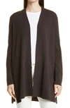 Eileen Fisher Merino Straight Long Cardigan In Espresso