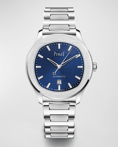 Piaget Polo Blue Diamond & Stainless Steel Bracelet Watch