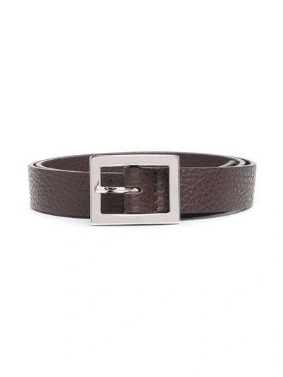 P.a.r.o.s.h. Kids' Pebbled Leather Belt In Brown