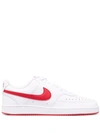 Nike Court Vision Low Top Sneakers In White/university Red