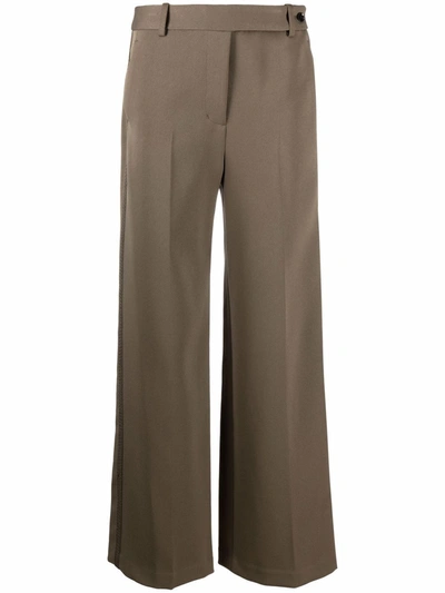 3.1 Phillip Lim Wide-leg Side-stripe Trousers In Brown