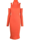 Balmain Fingerless Glove Midi Dress - Orange - Atterley
