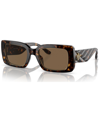 Tory Burch T-monogram Acetate Rectangle Sunglasses In Brown Polar Solid