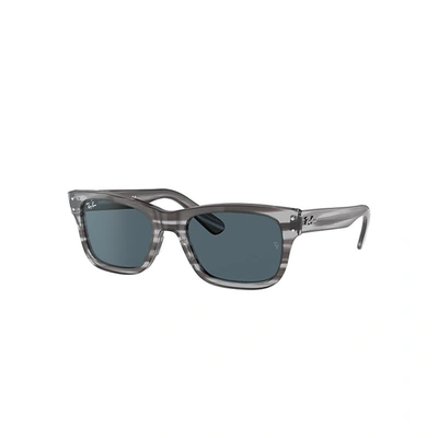 Ray Ban Burbank Sunglasses Grey Frame Blue Lenses 52-20