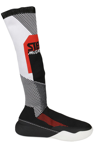 Stella Mccartney Loop High-top Sock Sneakers In Black,red,white